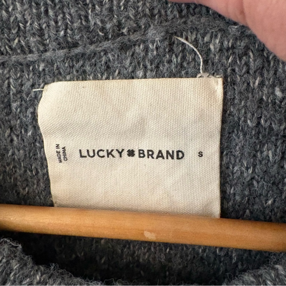 Lucky Brand Gray Boucle Sweater Lady Jacket. Size Small. - Picture 5 of 16